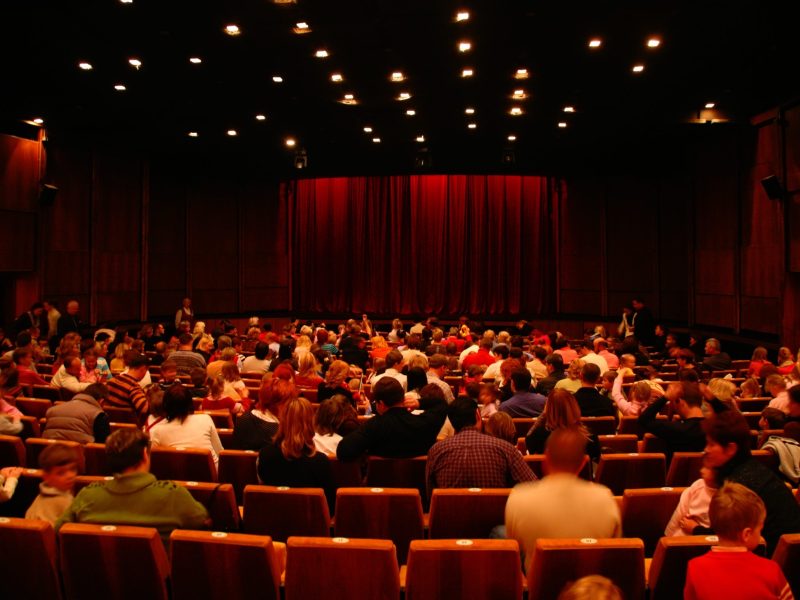 At cinema before seance At childish puppet theater before seance