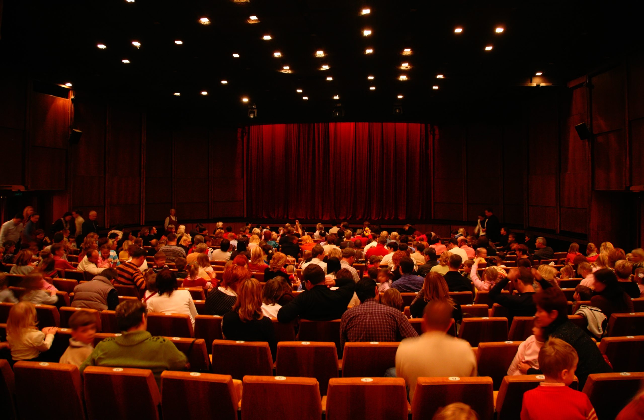 At cinema before seance At childish puppet theater before seance